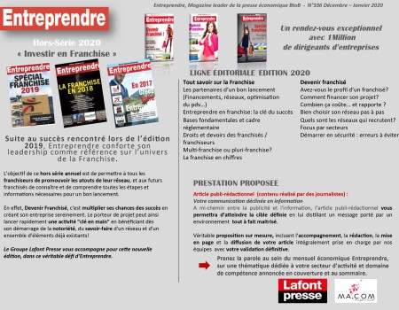 Kit Media Entreprendre - Franchises 2020-2